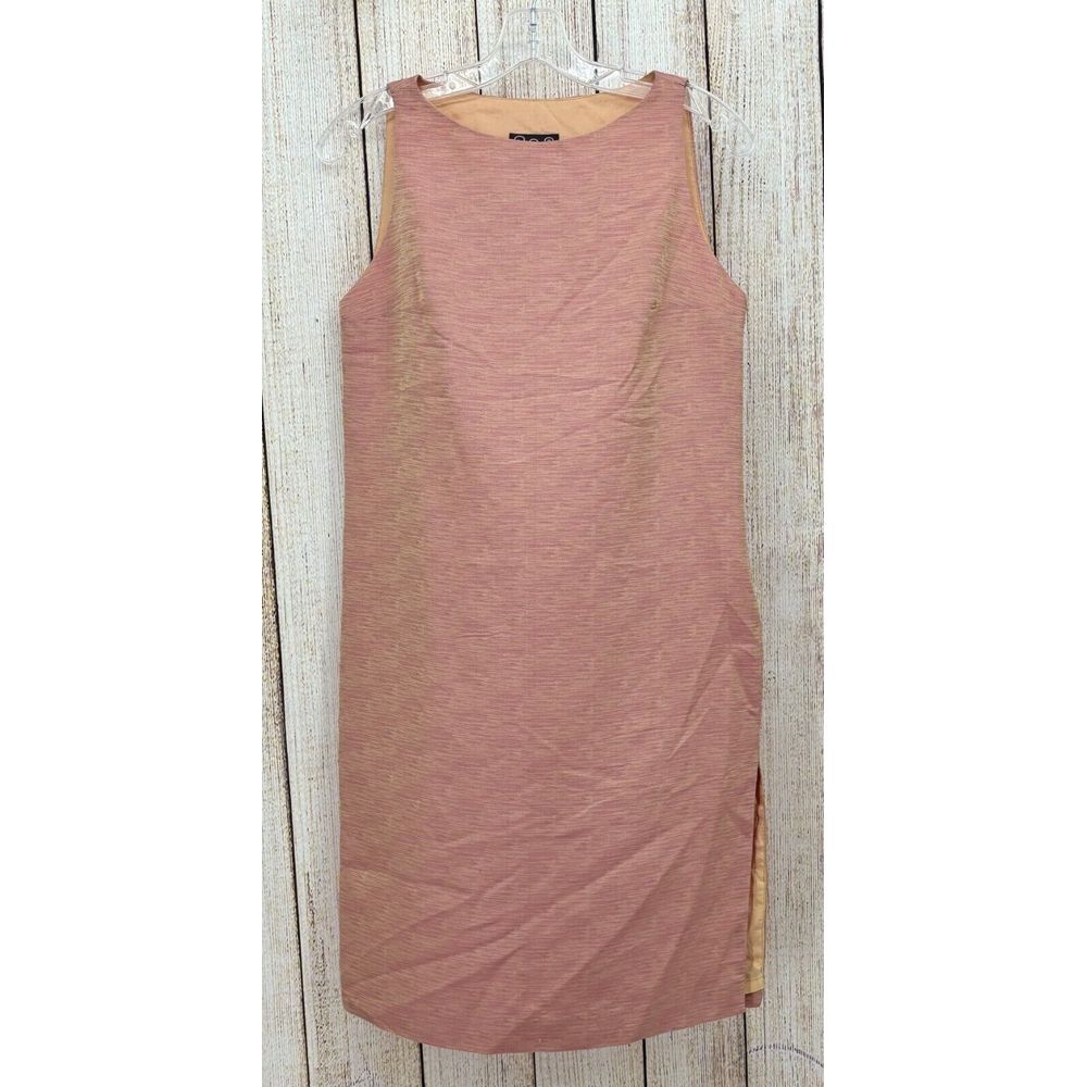 Cynthia Rowley Silk Sheath Dress Size 2 Coral Pink Knee Length Sleeveless